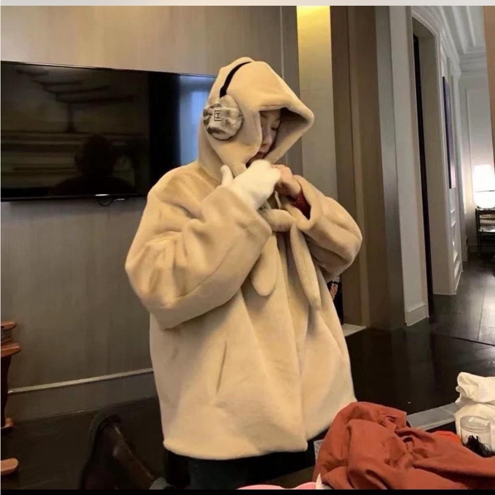 Cozy Tan Hooded Jacket
